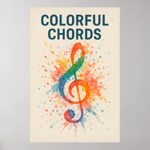 Poster 45, Colourful Chords, Vintage Art