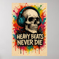 Poster 50, Heavy Beats Never Die, Vintage Art