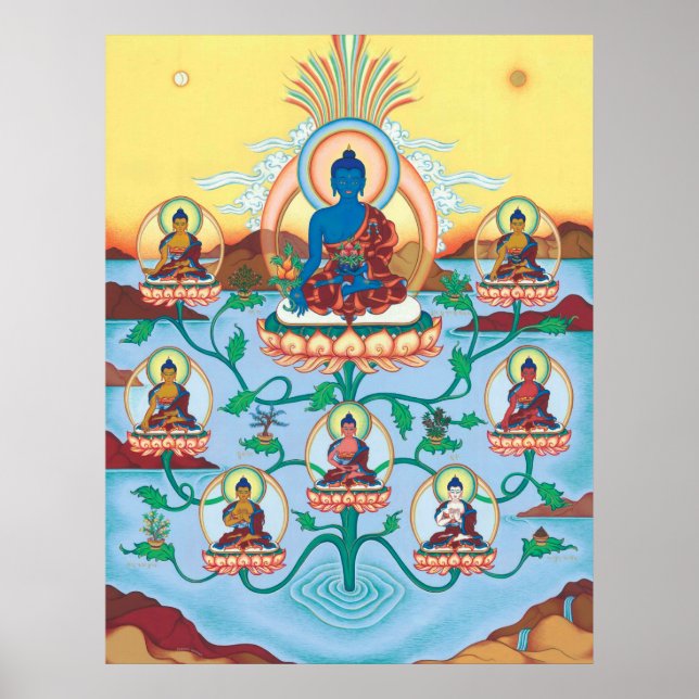 POSTER 8 Medicine Buddhas - starting from $14.25 (Front)