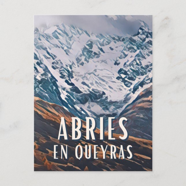 Poster Abriès in Queyras Ski resort Postcard (Front)