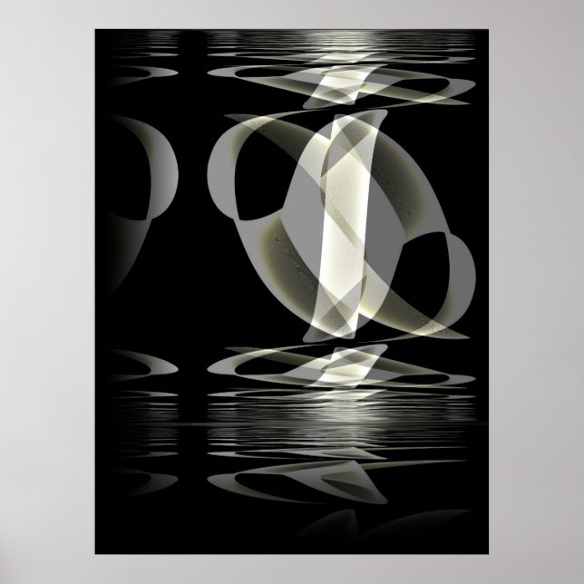 Poster Abstract Art Black White Reflection (Front)