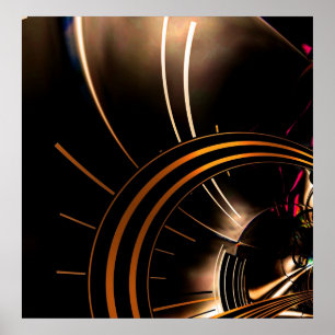 Poster Abstract Art Gold Space