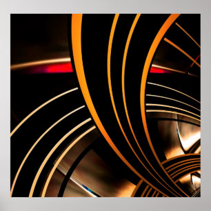Poster Abstract Art Gold Space 2