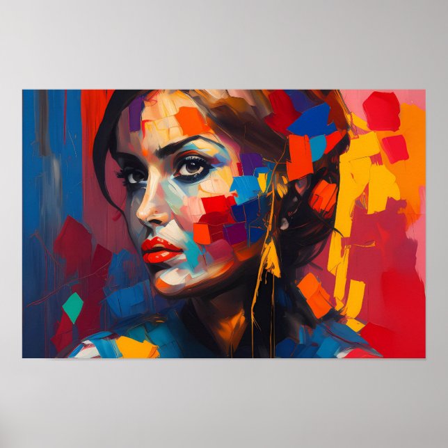 Poster - Abstract Rainbow Woman  (Front)