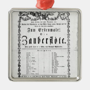 Poster advertisement of `The Magic Flute' Metal Ornament