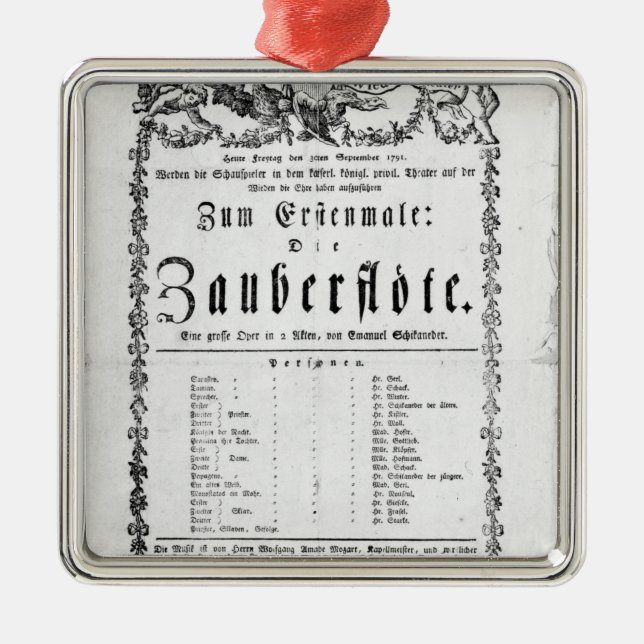 Poster advertisement of `The Magic Flute' Metal Ornament (Front)