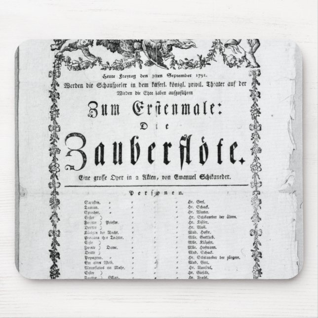 Poster advertisement of `The Magic Flute' Mouse Pad (Front)