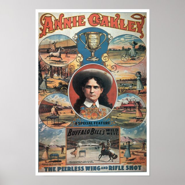 Poster advertising Annie Oakley featuring in Buffa (Front)