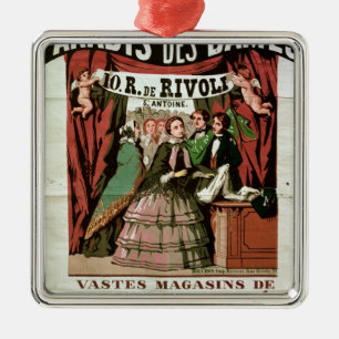 Poster advertising 'Au Paradis des Dames' Metal Ornament