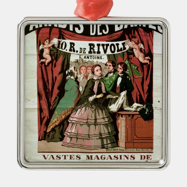 Poster advertising 'Au Paradis des Dames' Metal Ornament (Front)