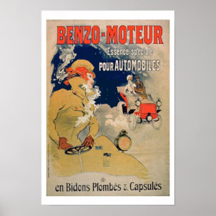 Poster advertising 'Benzo-Moteur' Motor Oil Especi