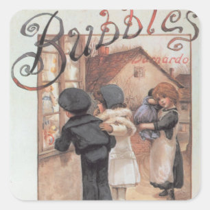 Poster advertising 'Bubbles' magazine Square Sticker