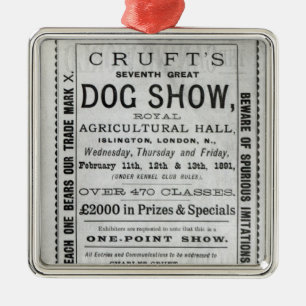 Poster advertising Cruft's Dog Show Metal Ornament