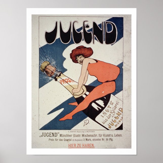 Poster advertising 'Jugend, illustrated Weekly Mag (Front)