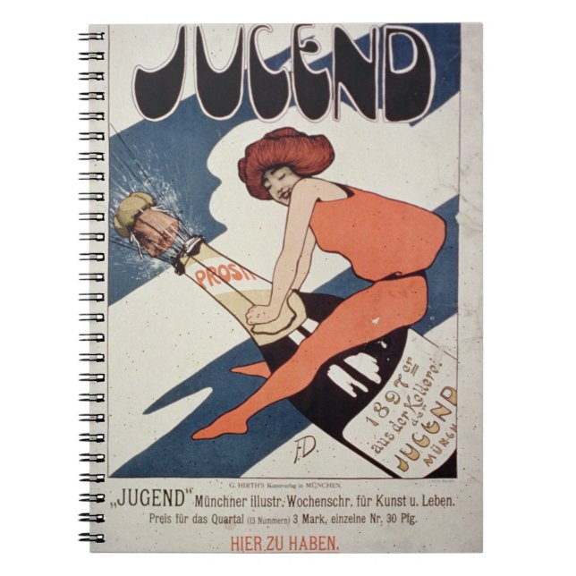 Poster advertising 'Jugend, illustrated Weekly Mag Notebook (Front)