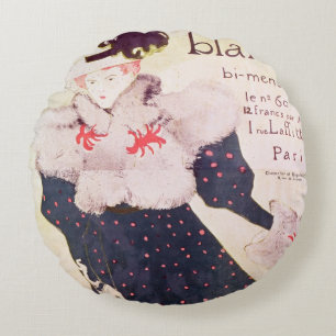 Poster advertising 'La Revue Blanche', 1895 Round Cushion