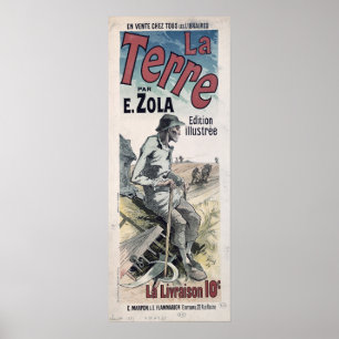 Poster advertising 'La Terre' by Emile Zola, 1889