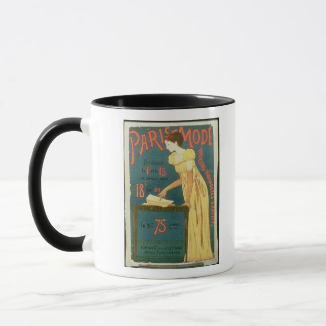 Poster advertising subscriptions to 'Paris Mode' M Mug (Left)