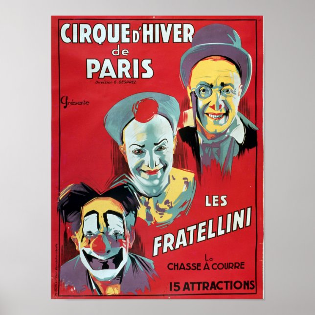 Poster advertising the 'Cirque d'Hiver de Paris' (Front)