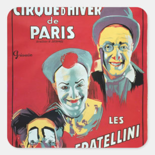 Poster advertising the 'Cirque d'Hiver de Paris' Square Sticker