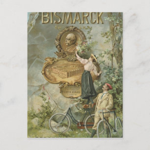 Poster advertising the Fahrrad Werke Bismarck Postcard