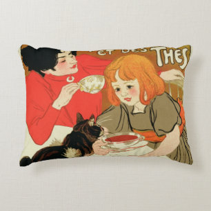 Poster Advertising the French Company of Chocolate Decorative Cushion