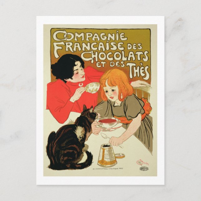 Poster Advertising the French Company of Chocolate Postcard (Front)