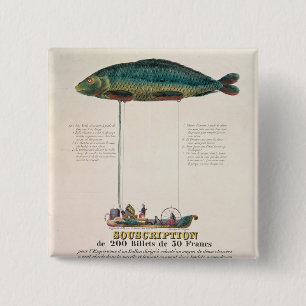 Poster advertising the subscription 15 cm square badge