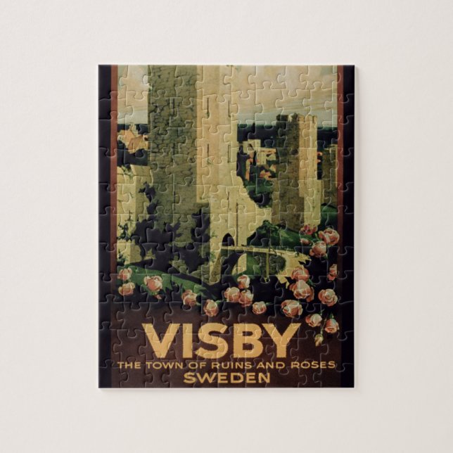 Poster advertising the town of Visby, Sweden (colo Jigsaw Puzzle (Vertical)