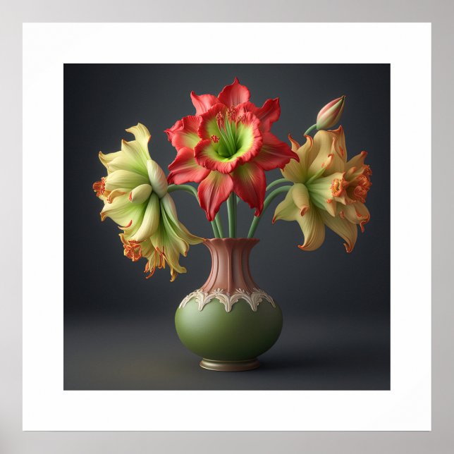 Poster Amaryllis Flowers (Front)