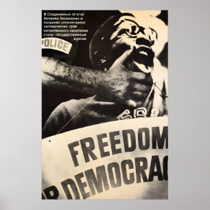 Poster American freedom Racism in the USA against