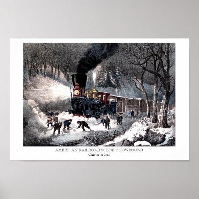 Poster - AMERICAN RAILROAD SCENE: SNOWBOUND (Front)