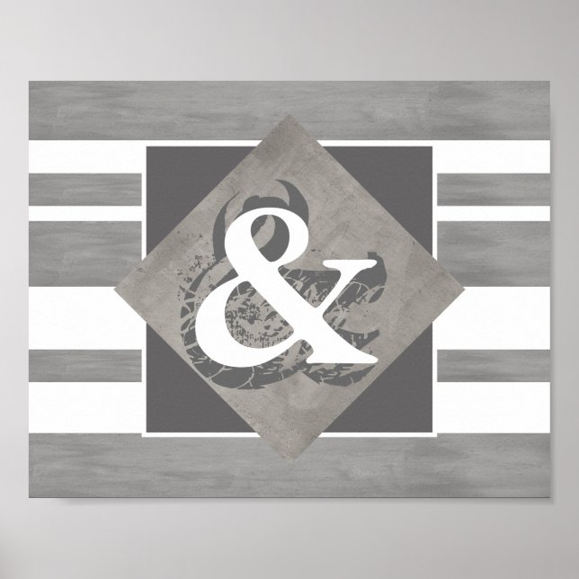 poster ampersand grey and white distressed (Front)