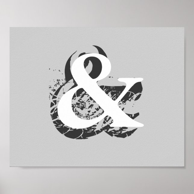poster ampersand on grey decor for home or office (Front)