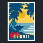 Poster - Art Deco Hawaii Travel Poster<br><div class="desc">A art deco travel poster with the option to have your poster framed by zazzle on purchase.</div>