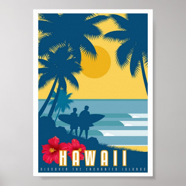 Poster - Art Deco Hawaii Travel Poster (Front)