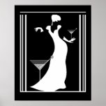 Poster ART DECO LADY Black White Reverted<br><div class="desc">Poster ART DECO LADY Black White</div>