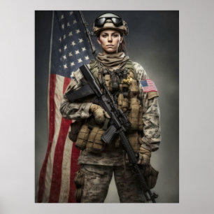 Poster Art Female Soldier