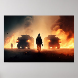 Poster Art Military Action Scene