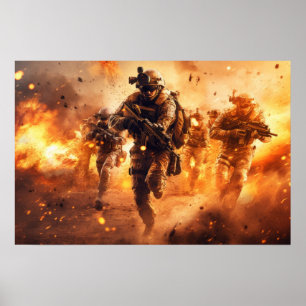 Poster Art Military Action Scene