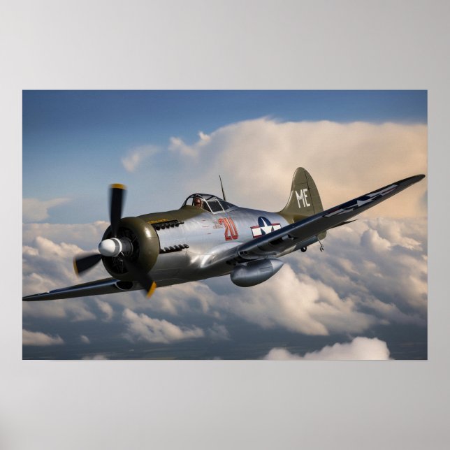 Poster Art Military Vintage War Plane (Front)