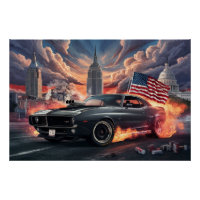 Poster Auto Drapeaux 07