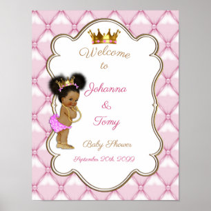 Poster Baby Shower Girl, Princess, pink, 16x20