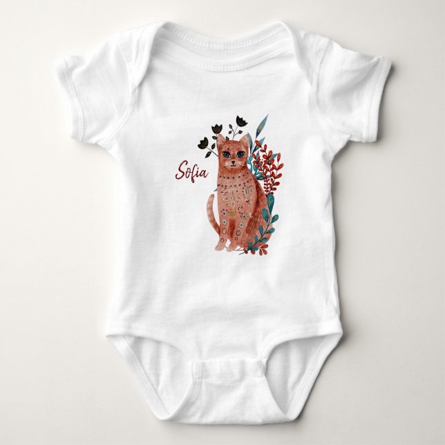Poster baby shower red and blue with animals baby  baby bodysuit (Front)