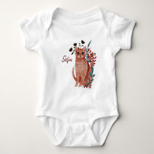 Poster baby shower red and blue with animals baby  bodysuit