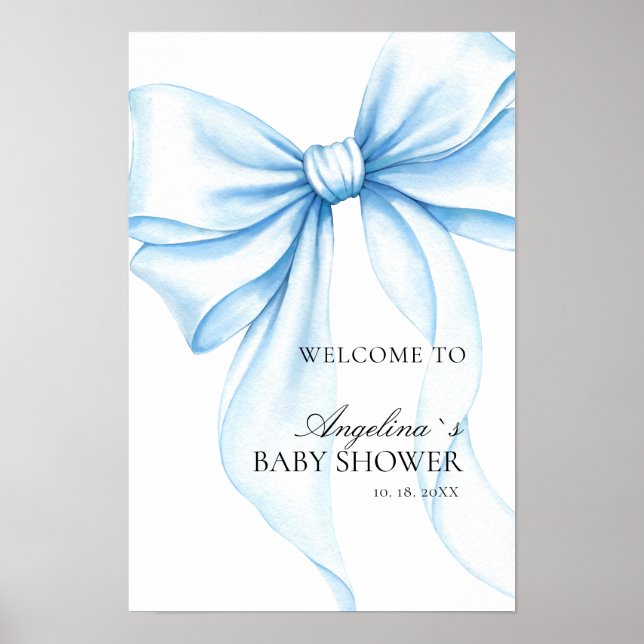 Poster  Baby showerv delicate bow. (Front)