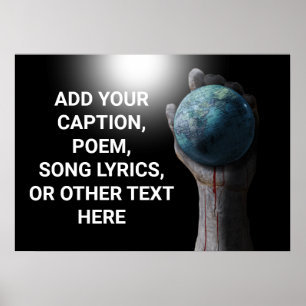 Poster Background Hand Holding Globe