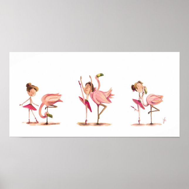 Poster bailarina e flamingo (Front)