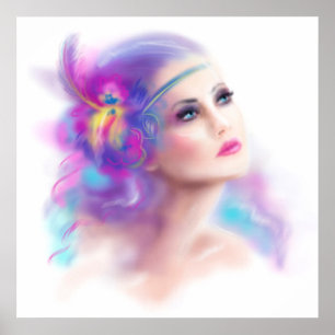 poster beautiful woman portrait