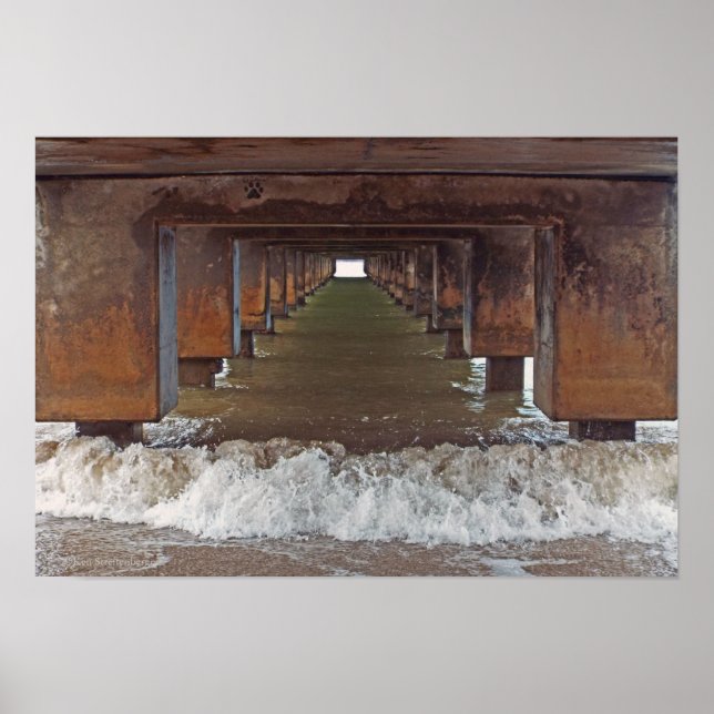 POSTER, "BENEATH HANALEI PIER" (KAUAI, HAWAII) POSTER (Front)